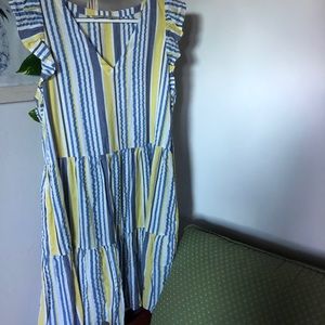 LOFT striped flutter dress